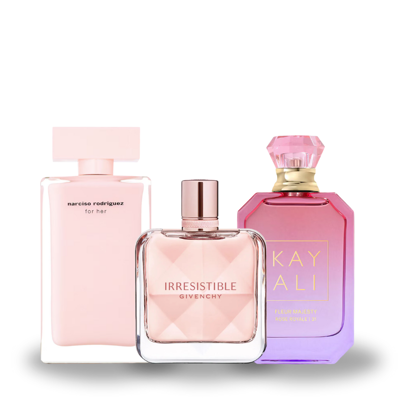 Combo de 3 Perfumes Narciso Rodriguez For Her, Givenchy Irresistible, KayAli Fleur Majesty Rose Royale 31 100ml
